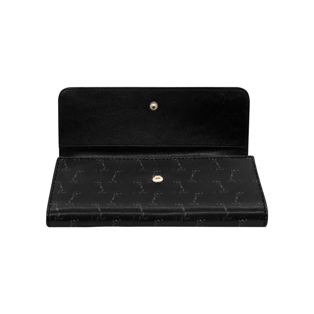 Black Cat Pattern Print Design 03 Women's Trifold Wallet
