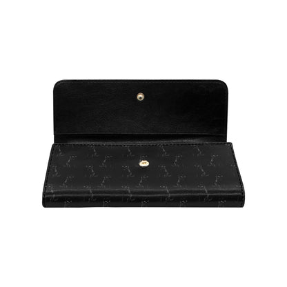 Black Cat Pattern Print Design 03 Women's Trifold Wallet