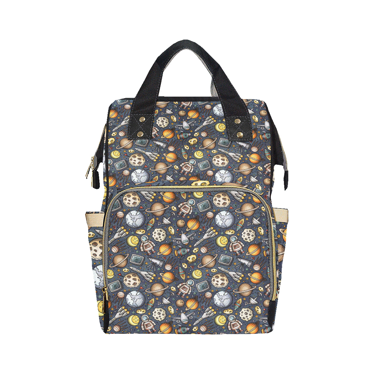 Space Pattern Print Diaper Bag Backpack