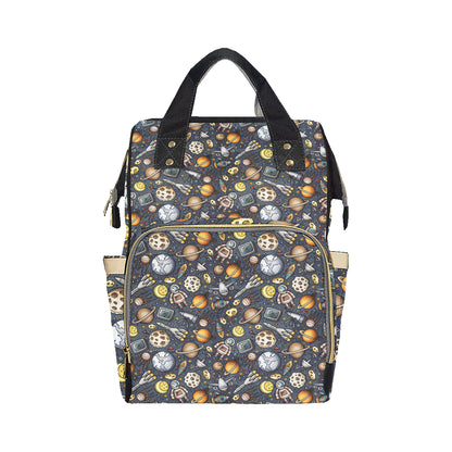 Space Pattern Print Diaper Bag Backpack