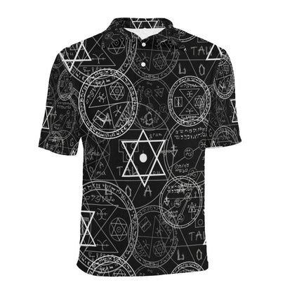 Pentagram Pattern Print Design A01 Men Polo Shirt