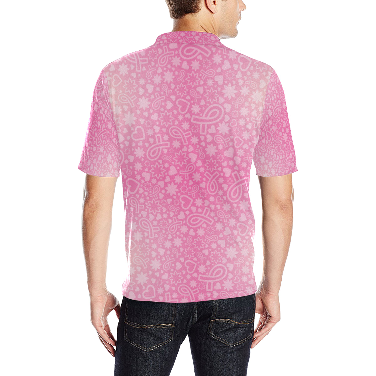 Breast cancer Pattern Print Design 02 Men Polo Shirt