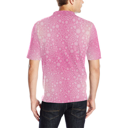 Breast cancer Pattern Print Design 02 Men Polo Shirt
