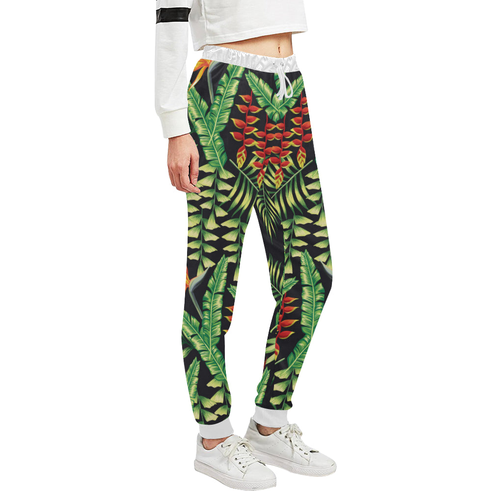 Hawaiian Flower Tropical Palm Leaves Unisex Sweatpants