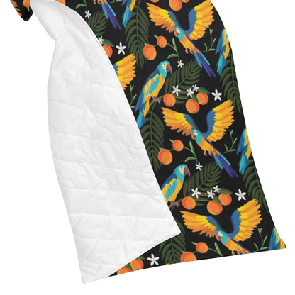 Macaw Pattern Print Design 03 Premium Quilt
