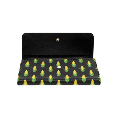 Corn Pattern Print Design 05 Women's Trifold Wallet
