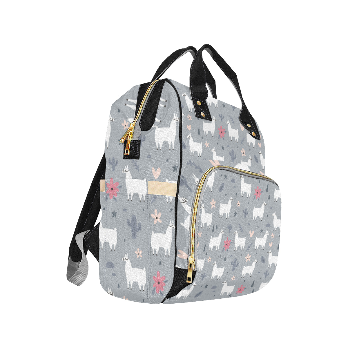 Llama Pattern Print Design 010 Diaper Bag Backpack
