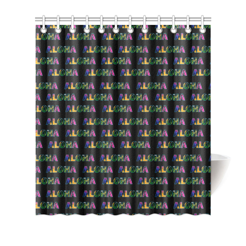 Aloha Hawaii Neon Shower Curtain