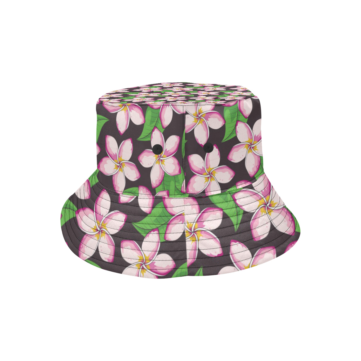 Pink Plumeria Pattern Print Design PM019 Unisex Bucket Hat