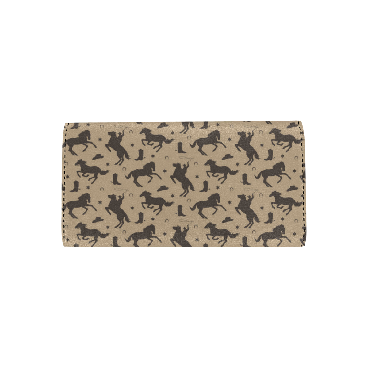 Cowboy Pattern Print Design 05 Women's Trifold Wallet