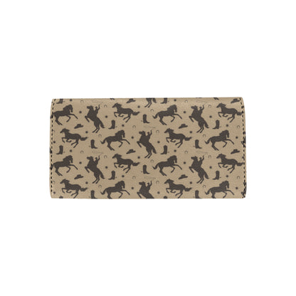 Cowboy Pattern Print Design 05 Women's Trifold Wallet