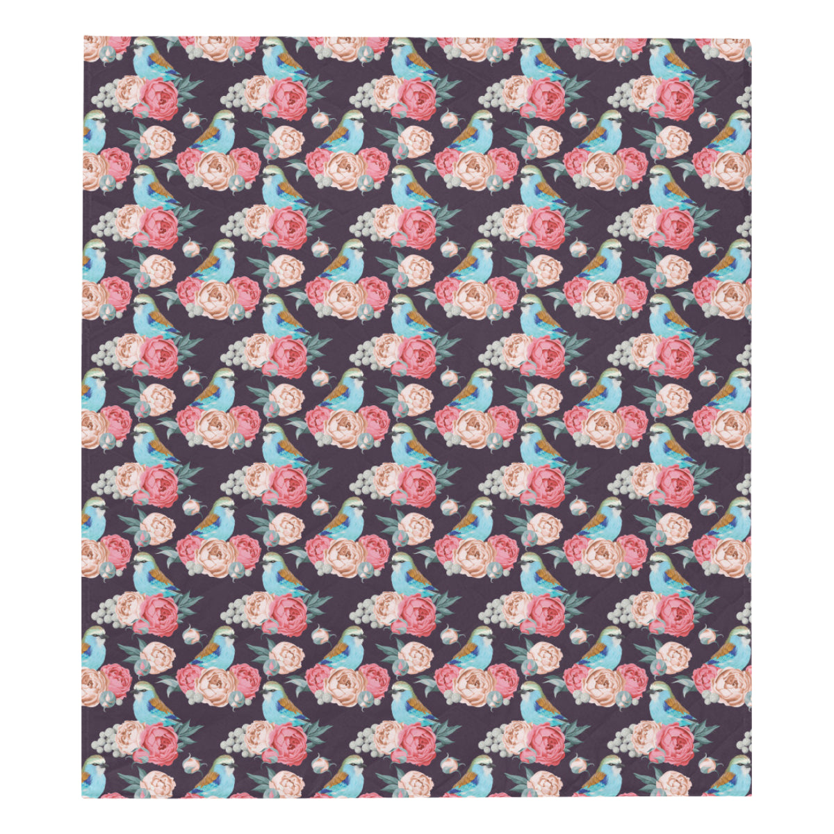 Bluebird Pattern Print Design 02 Premium Quilt
