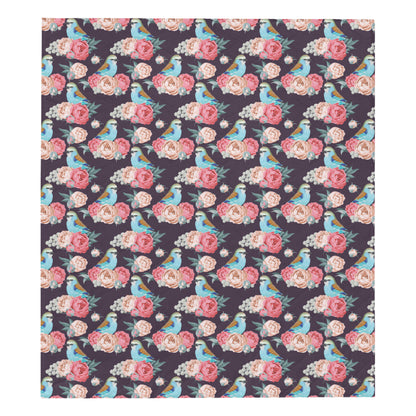 Bluebird Pattern Print Design 02 Premium Quilt