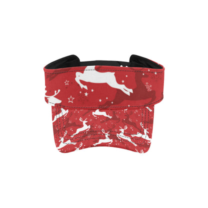 Reindeer Red Pattern Print Design 01 Unisex Sun Visor