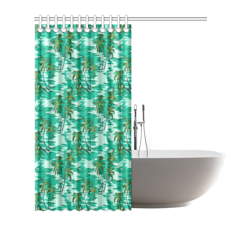 Palm Tree Pattern Print Design A01 Shower Curtain