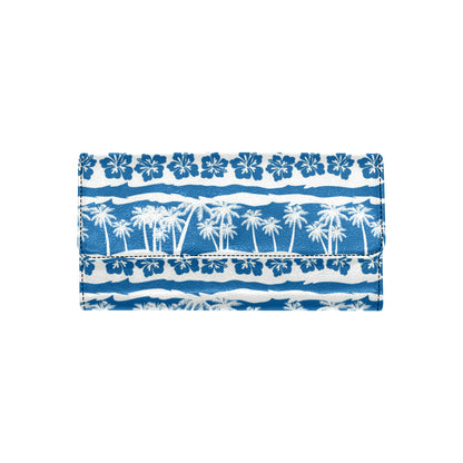 Hawaiian Themed Pattern Print Design H021 Women's Trifold Wallet
