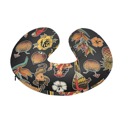 Hula Dancers Hawaiian Style Pattern Print Design 0 U-Shaped Travel Neck Pillow