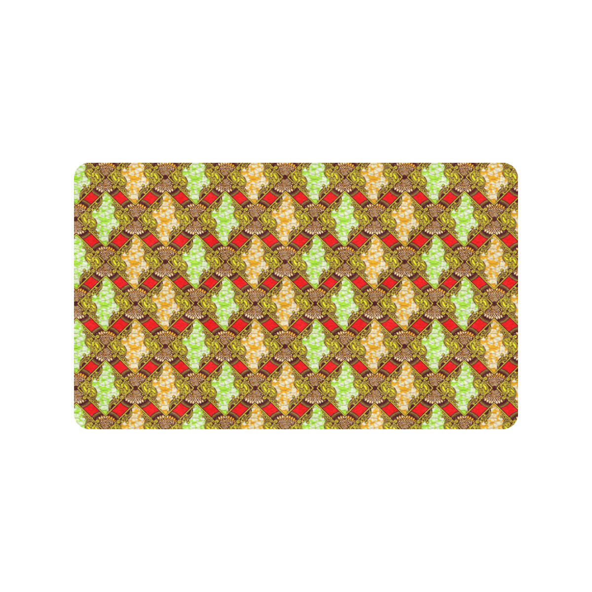 African Classic Print Pattern Rubber Doormat