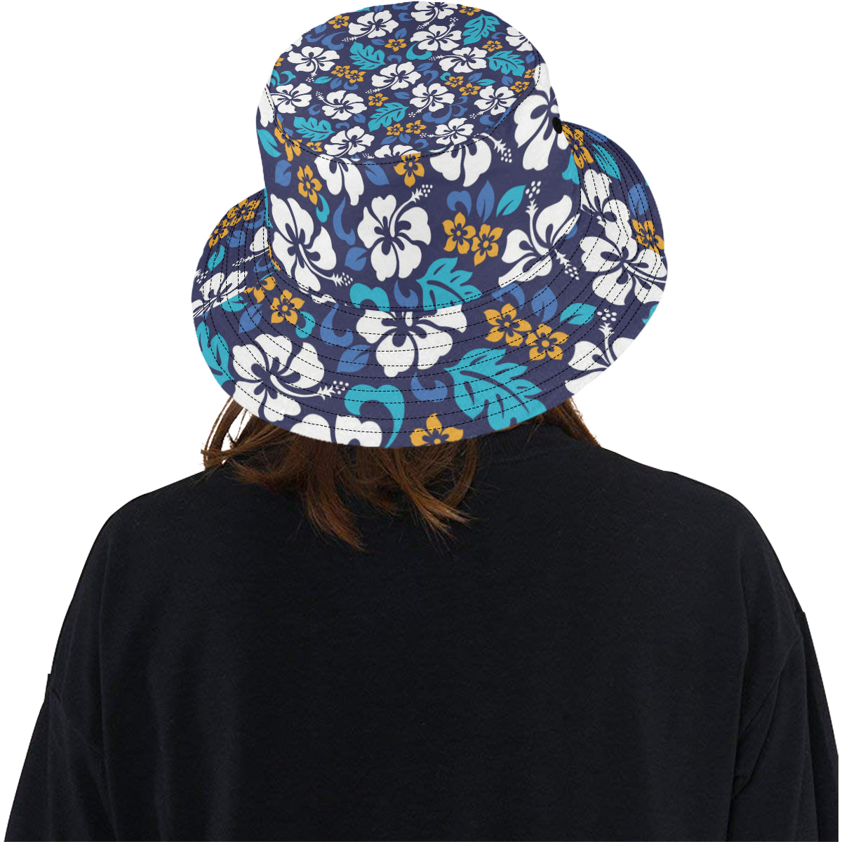 Hibiscus Pattern Print Design HB030 Unisex Bucket Hat