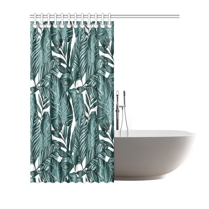 Tropical Palm Leaves Pattern Shower Curtain