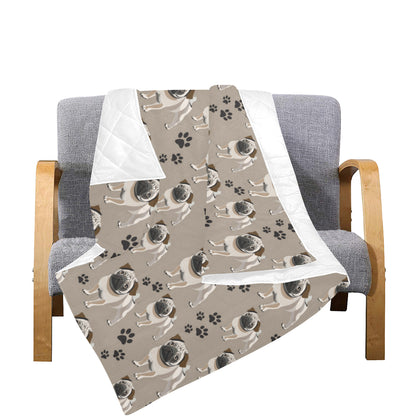 Pug Pattern Print Design A04 Premium Quilt