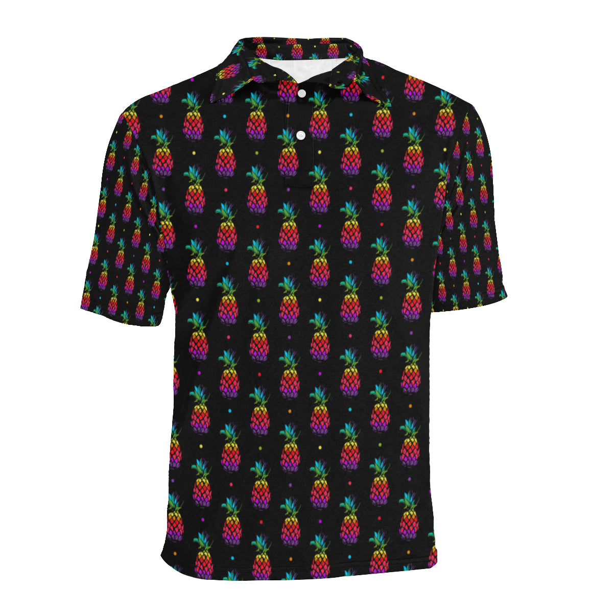 Pineapple Rainbow Dot Print Men Polo Shirt