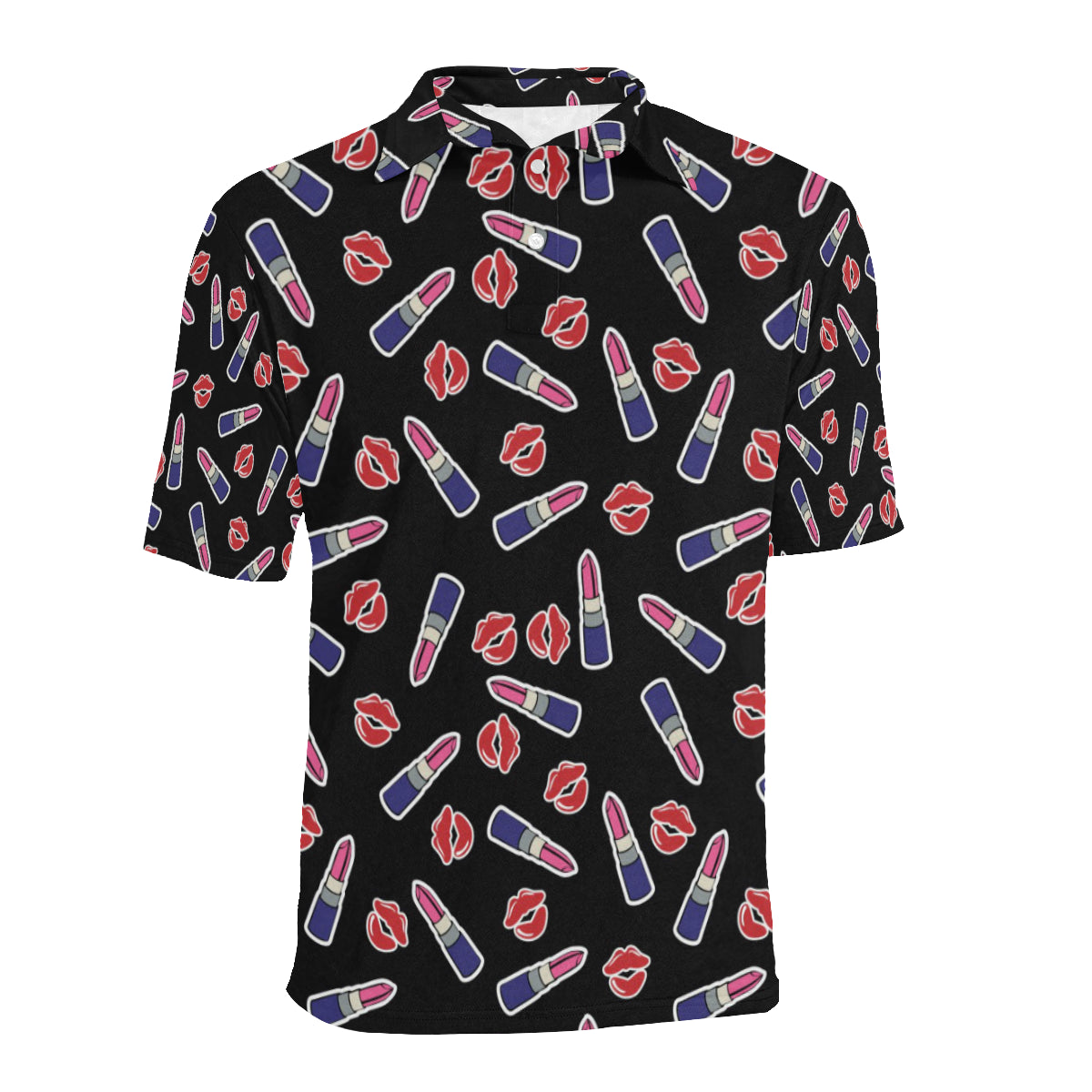 Lipstick Pattern Print Design LT01 Men Polo Shirt