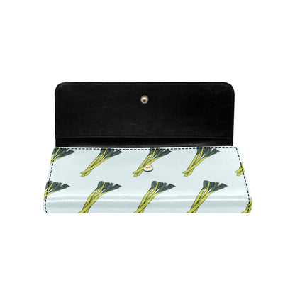 Leek Pattern Print Design 03 Women's Trifold Wallet