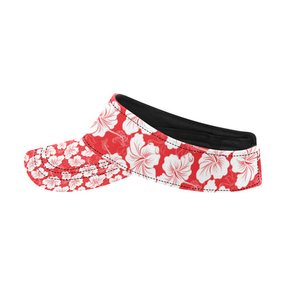 Flower Hawaiian Hibiscus Red Background Print Unisex Sun Visor