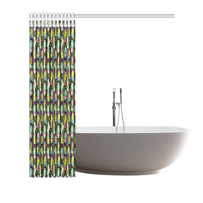 Cactus Neon Style Print Pattern Shower Curtain