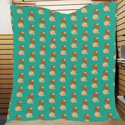 Lion Pattern Print Design 02 Premium Quilt