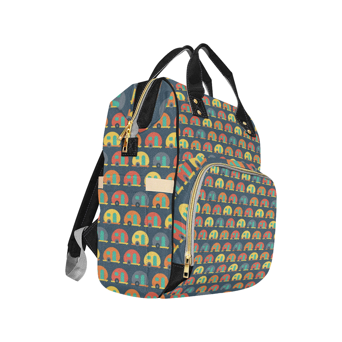 Camper Pattern Print Design 02 Diaper Bag Backpack