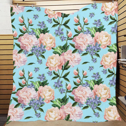 Peony Pattern Print Design PE02 Premium Quilt
