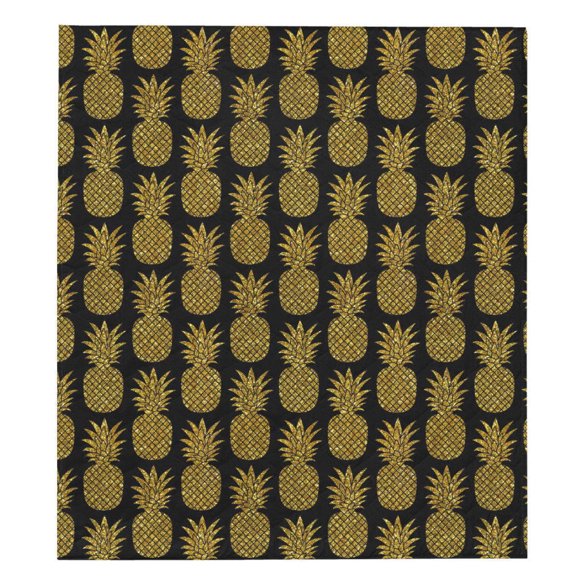 Gold Pineapple Pattern Print Design PP011 Premium Quilt