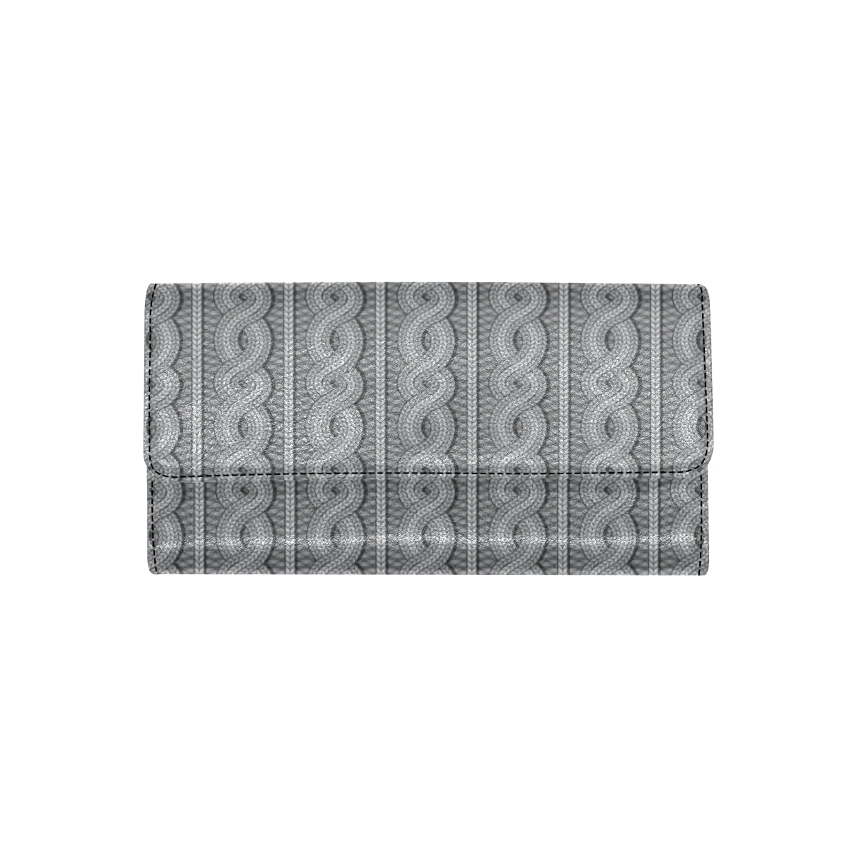 Cable Knit Pattern Print Design 01 Women's Trifold Wallet