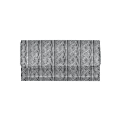 Cable Knit Pattern Print Design 01 Women's Trifold Wallet