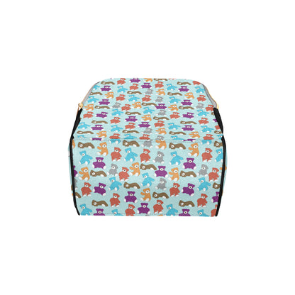 Bear Cute Pattern Print Design 03 Diaper Bag Backpack
