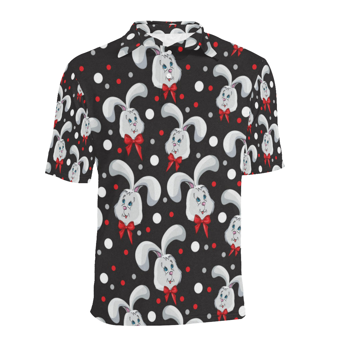 Rabbit Pattern Print Design RB012 Men Polo Shirt