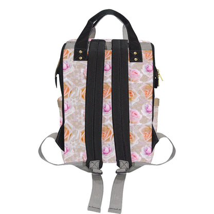 Rose Pattern Print Design RO011 Diaper Bag Backpack