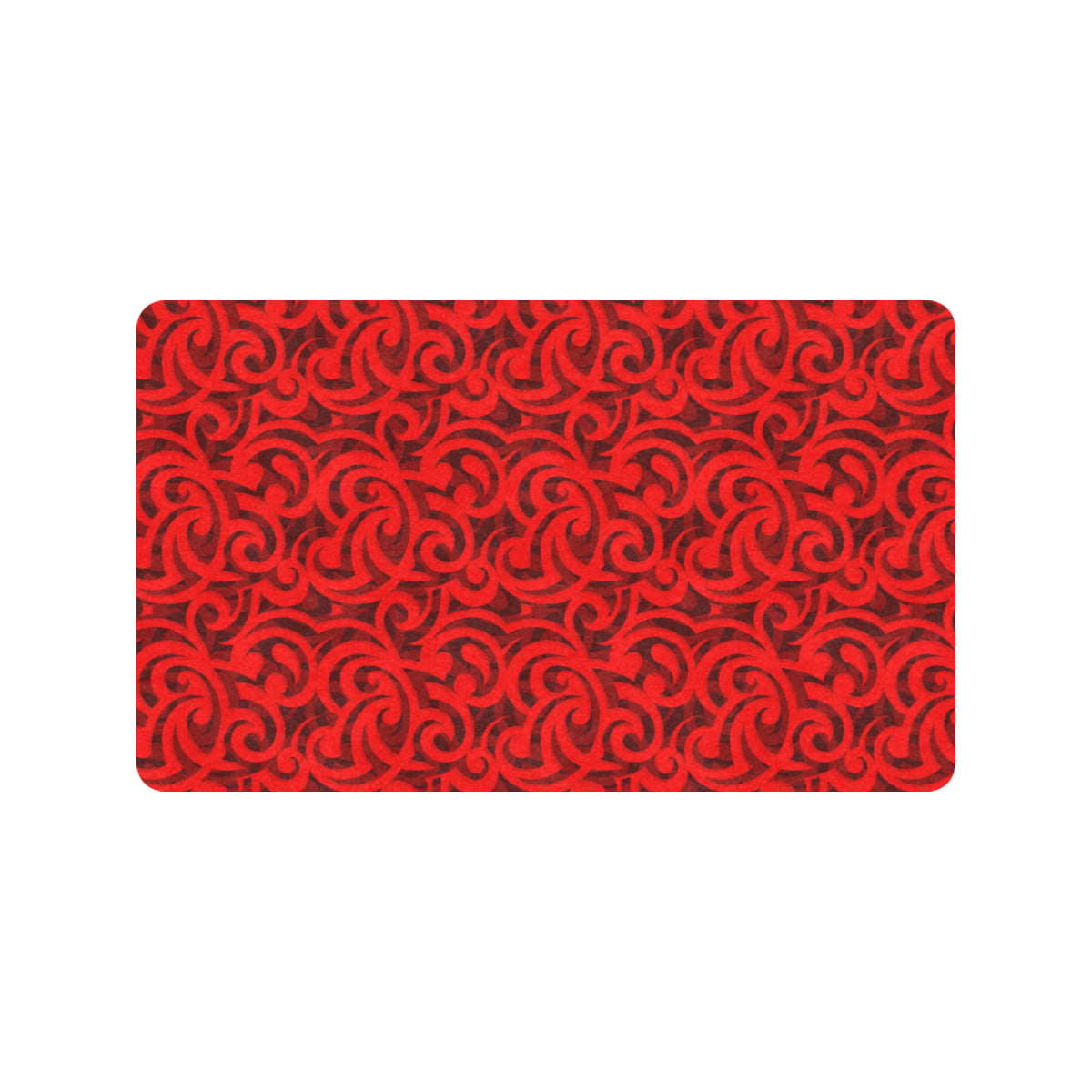 Maori Red Themed Design Print Rubber Doormat