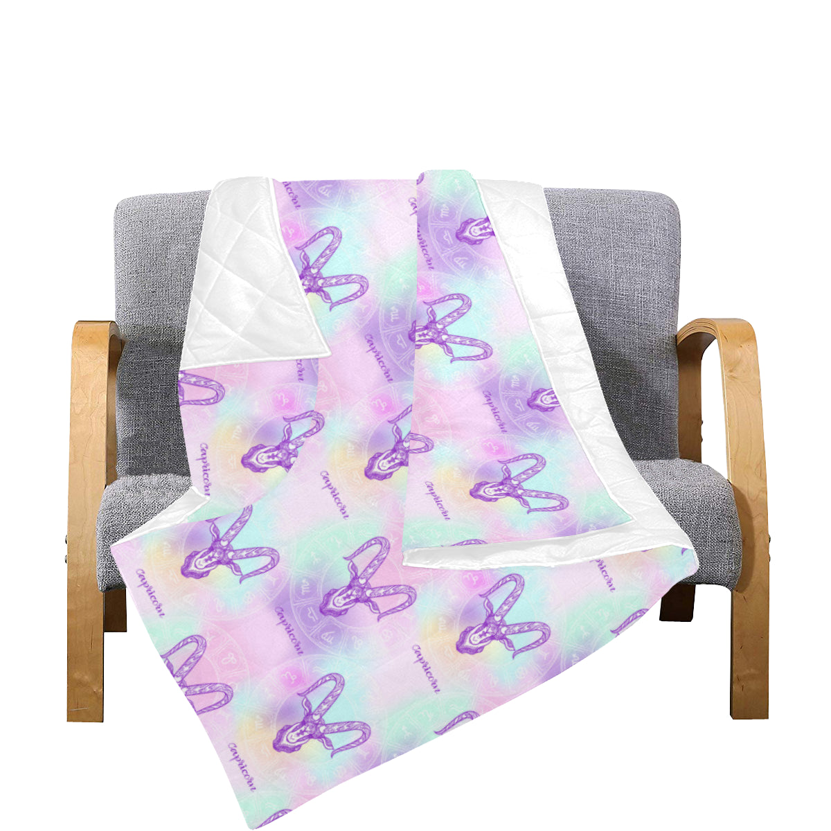 Capricorn Zodiac Pattern Print Design 02 Premium Quilt