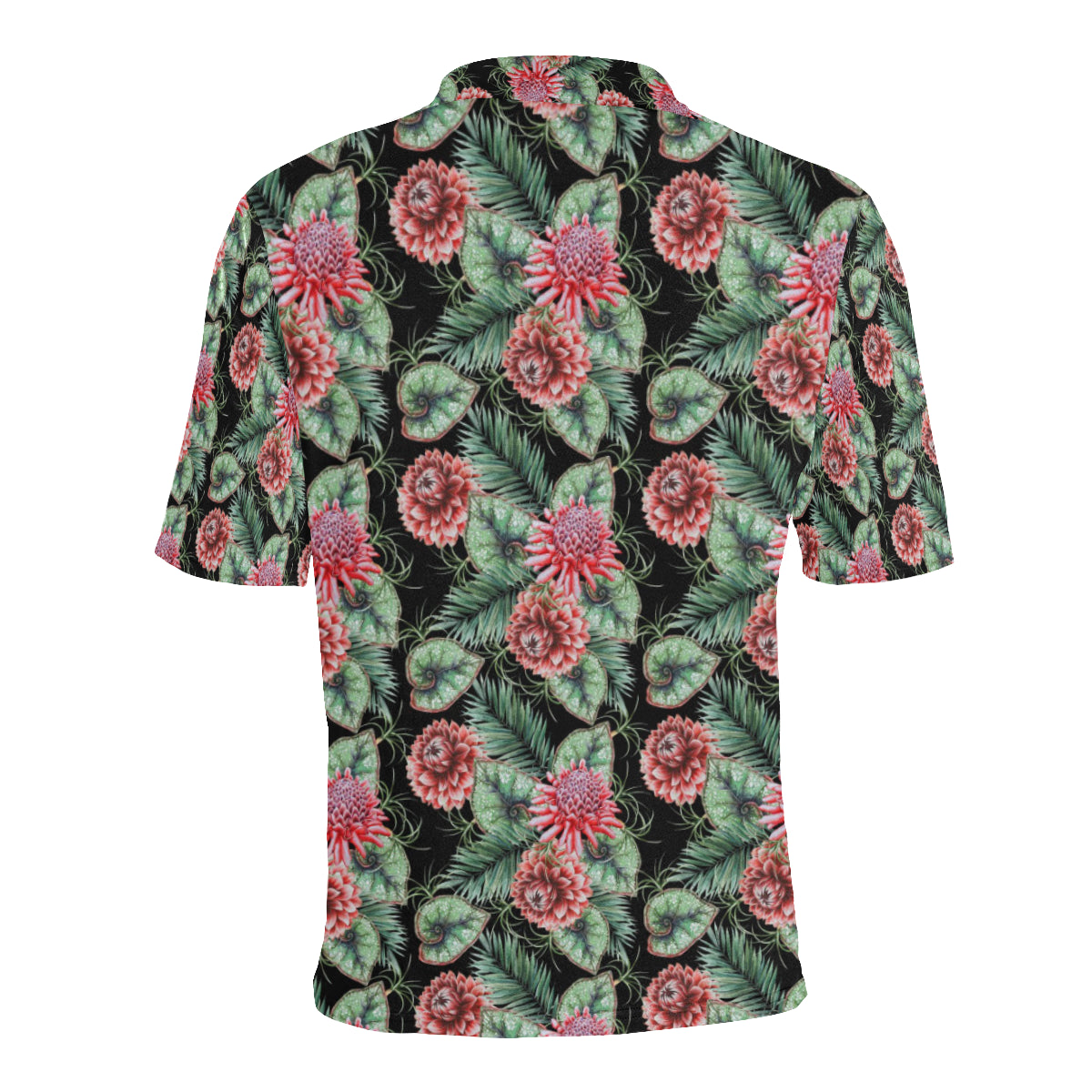 Dahlia Pattern Print Design DH06 Men Polo Shirt