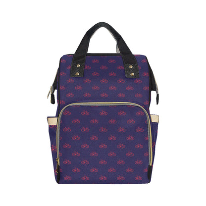 Bicycle Pattern Print Design 01 Diaper Bag Backpack