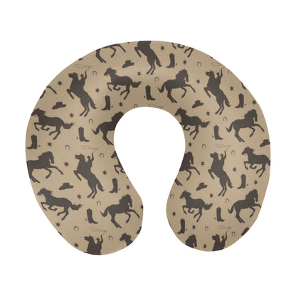 Cowboy Pattern Print Design 05 U-Shaped Travel Neck Pillow