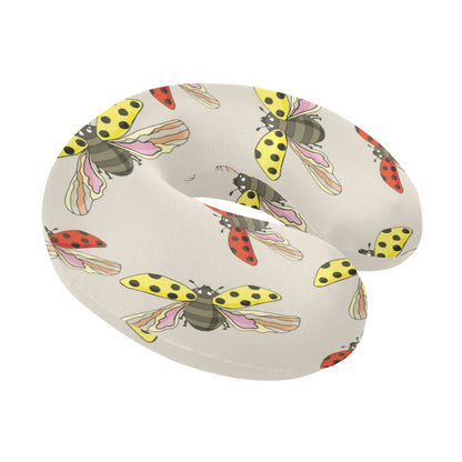 Ladybug Pattern Print Design 04 U-Shaped Travel Neck Pillow
