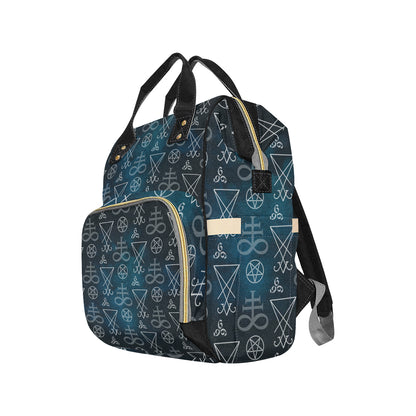 Pentagram Pattern Print Design A03 Diaper Bag Backpack