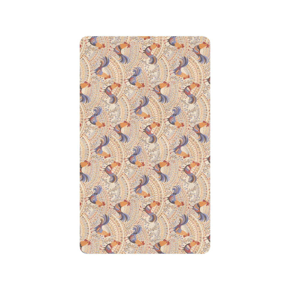 Chicken Boho Style Pattern Rubber Doormat