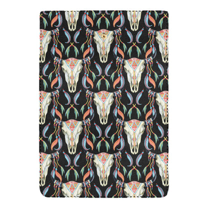 Buffalo Head Boho Style Pattern Print Design 01 Women's Trifold Wallet