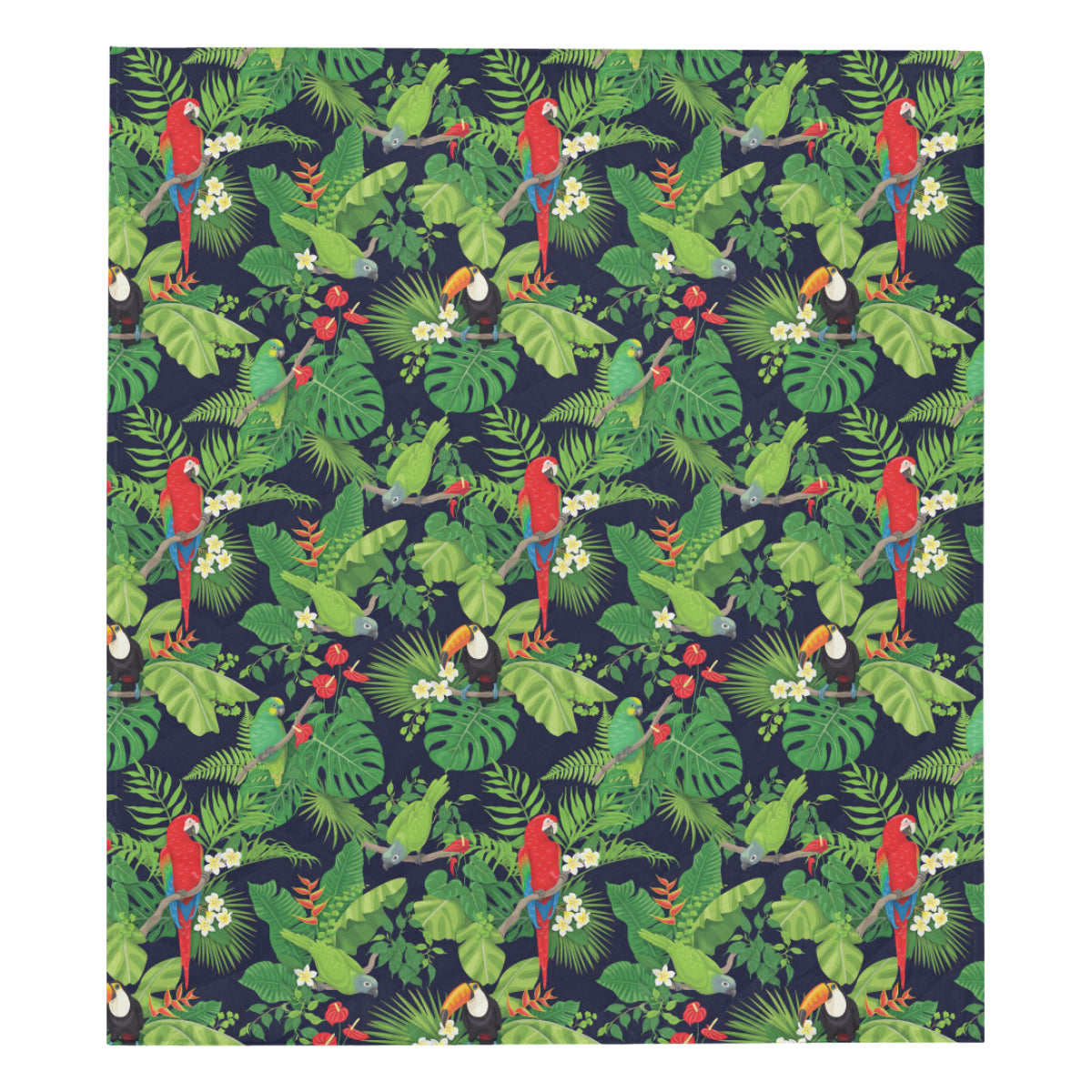 Rainforest Parrot Pattern Print Design A03 Premium Quilt