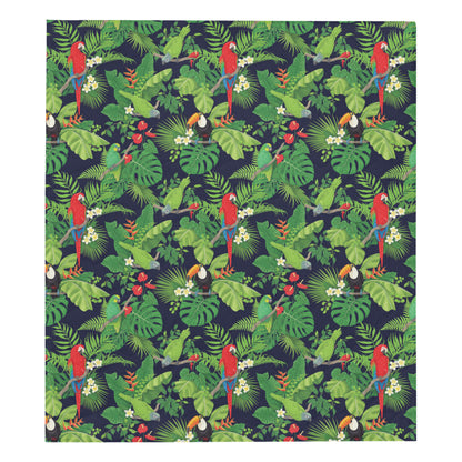 Rainforest Parrot Pattern Print Design A03 Premium Quilt